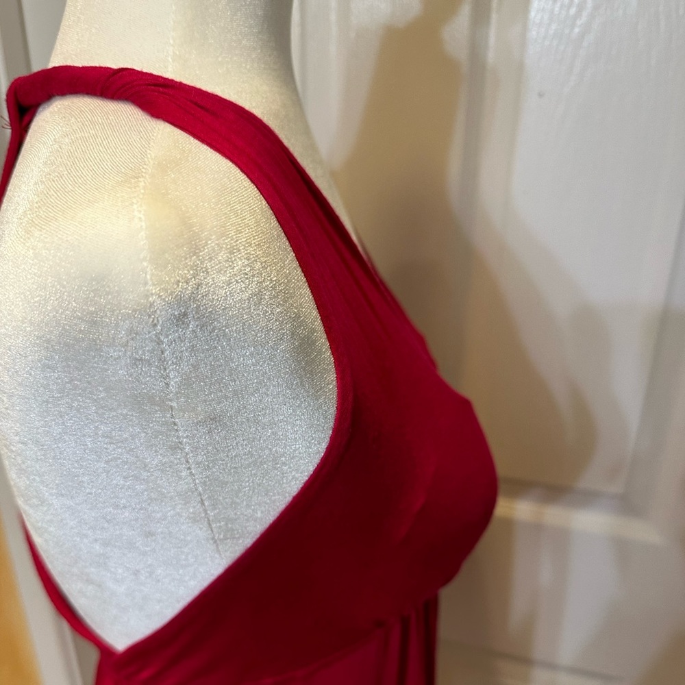 Lush Top halter red padded bra racer back v-neck size  small - Picture 10 of 10